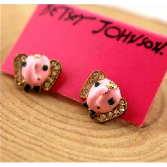 Betsey Johnson Elephant earrings New with tags - Picture 3 of 3